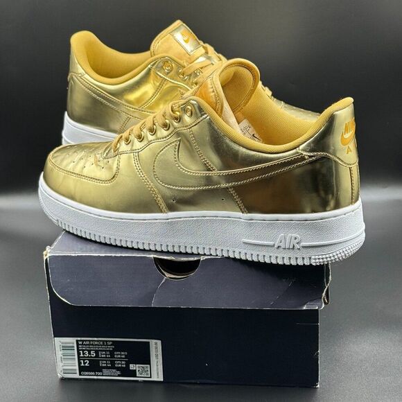 Wmns Nike Air Force 1 SP 'Liquid Metal - Gold' - Picture 1 of 13